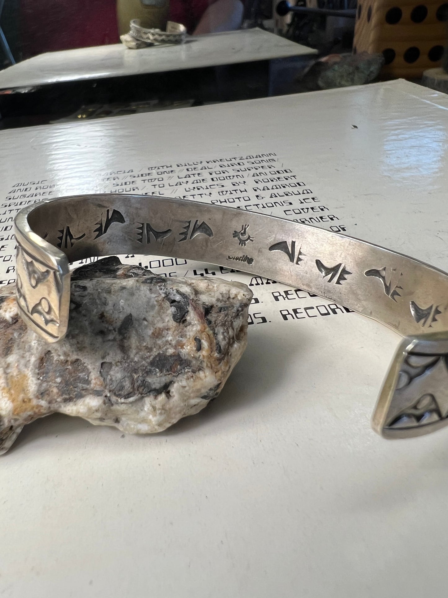 Hand Stamped Sterling Cuff